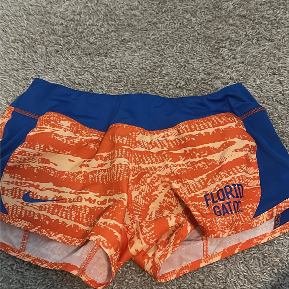 Nike Orange and Blue Women's Shorts